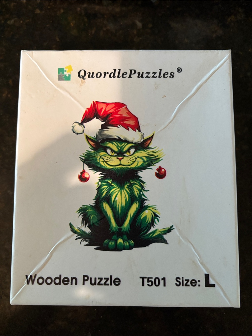 QuordlePuzzles Wooden Puzzle with Grinch Vibes